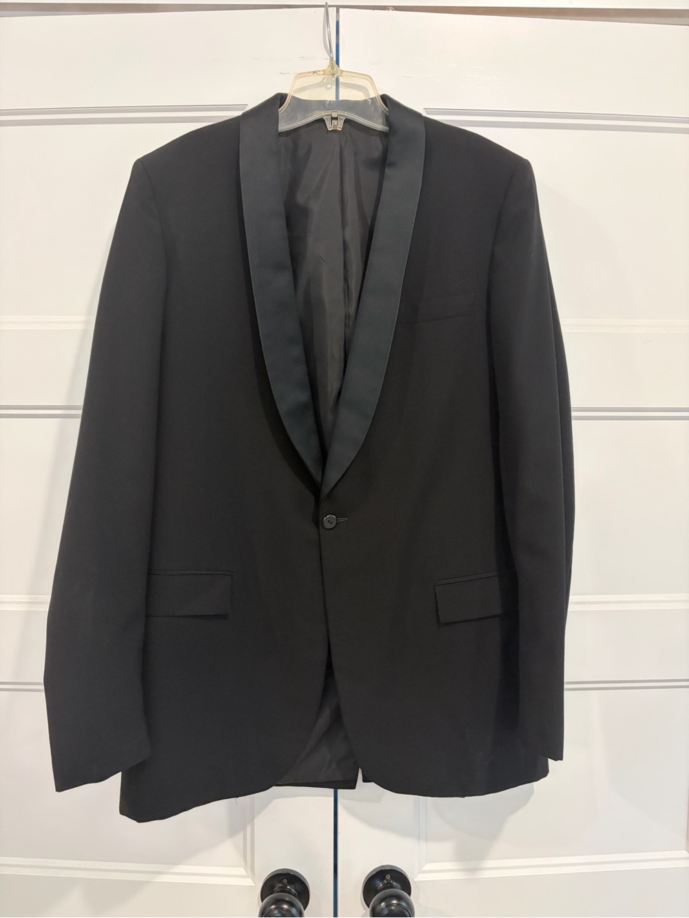 After Six Black Satin Shawl Lapel Tuxedo Jacket